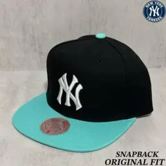 【海外限定】 ヤンキース ミッチェル&ネス ティファニーブルー 黒 キャップ ②