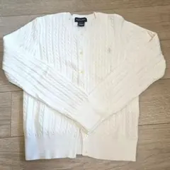 美品 RALPH LAUREN ホワイトカーディガン