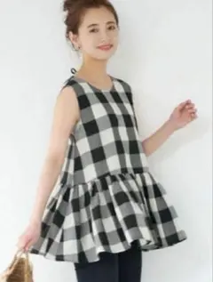 黒白チェックチュニック