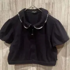 【130㎝】COMME CA ISMコムサイズムネイビー 襟付き カーディガン