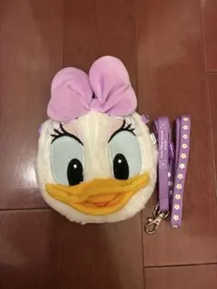 【ディズニー】デイジーダック フェイスポシェット ショルダーバッグ パスケース