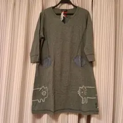 drug store's ドラックストアーズ チュニック ぶた 猫 グレー