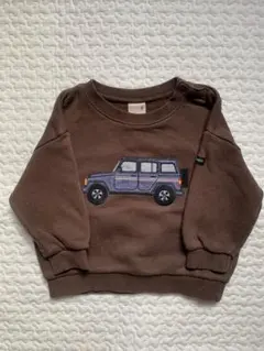 【ゆず様専用】petit main 車刺繍 トレーナー 80cm ブラウン