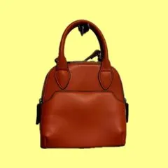 オレンジ 合成皮革 ハンドバッグ ミニ