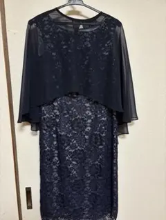 ネイビー レースドレス ノースリーブ