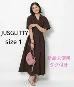 JUSGLITTY 半袖ワークシャツワンピース - メルカリ
