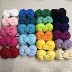 可愛い♡カラフルカラーリボン♡丸型リボンゴム♡ 全色22色セット！4400円♡