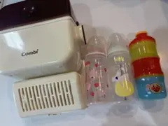 Combi 哺乳瓶消毒器とNUK哺乳瓶、ミルクケースセット