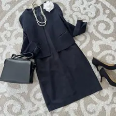 美品☆UNTITLEDノーカラージャケットワンピースセットアップ入学式ママ卒業式