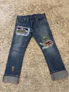 【Lois CRAYON】ロイスクレヨン刺繍 デニムパンツ※アロハのサムネイル