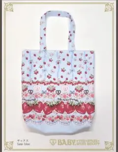 Juicy Strawberry Memory柄トートBag サックスのサムネイル