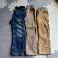 デニム・ベージュパンツセット 110cm