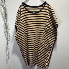 ショコラフィネローブ　ビックT ボーダー　ゆるだぼ　マタニティok a105