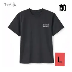 夏目友人帳 レディース半袖Tシャツ Ｌサイズ ブラック(左胸ニャンコ先生)