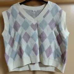 C.O.L.Z.A ニットベスト ダイヤモンドパターン