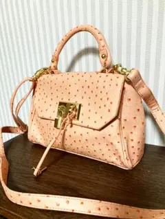 レディースバッグ オーストリッチ風ハンドバッグ ショルダーバッグ かわいい