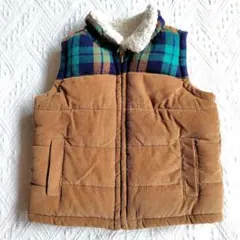 オールドネイビー　キャメル　ブラウン コーデュロイ ベスト　ボア