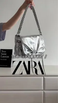 ZARA シルバーバッグ ショルダーバッグ メタリック