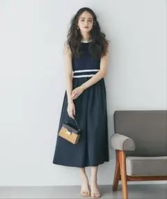 lalune ドッキングニットシフォンギャザーワンピース - メルカリ