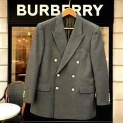 貴重 ヴィンテージ バーバリー ダブルブレスト テーラードジャケット 金ボタン