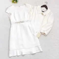《新品》SAVIEM セレモニーセットアップ ジャケット ワンピース リボン 白