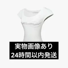 THEREDTHREAD slim fit logo tops whiteのサムネイル