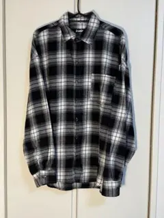 【美品】kutir クティール オーバーサイズ チェックシャツ（ブラック系）