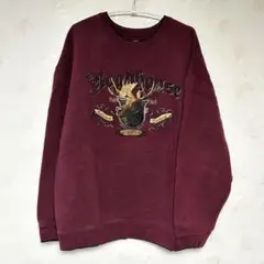 古着 Croft&Barrow アニマル刺繍　スウェットトレーナー M