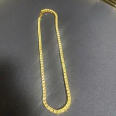 ゴールドメッキ クリスタル ネックレス　テニスチェーン