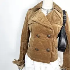 y2k❤️ BURBERRY BLUE LABEL ベロアキルティングジャケット
