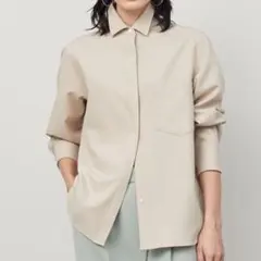 未使用級 極美品 SOÉJU ソージュ マットツイルヒヨクシャツ M ホワイト