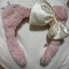 ユニバ USJ ハローキティ カチューシャ ピンク モコモコ