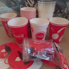 Coca-Cola 赤い紙カップ セット