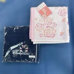 ディズニーシーハンカチとふわふわタオルハンカチ