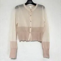 【2/1まで！値下げ中！美品・早い者勝ち】H&M/バイカラーシアーカーディガン