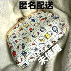 未使用: ハローキティ レトロ柄 がま口ポーチ