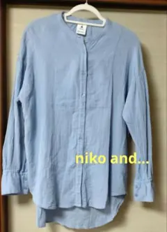 niko and... バンドカラー長袖シャツ ライトブルーのサムネイル