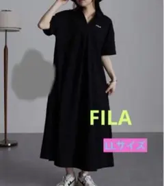 FILA　カノコAライン　フレアワンピース　ブラック　LLサイズ