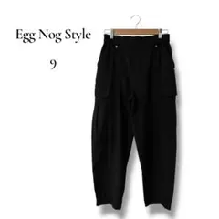 Egg Nog Style レディース　ワイドカードパンツ　ブラック　黒 M