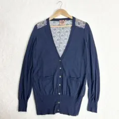 Tory Burch トリーバーチ　長袖ロングカーディガン　シルク　 金ボタンのサムネイル