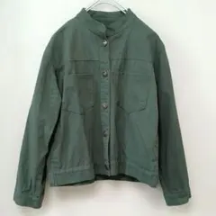 ノーカラー ジャケット　カーキ　グリーン　fifth デニムジャケットのサムネイル