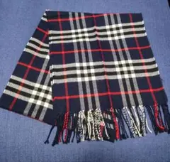 チェック柄マフラー ネイビー