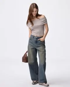 GU バレルレッグジーンズ　Sサイズ