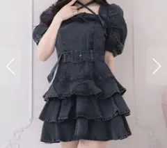 め様専用 pium ティアードフリルミニワンピース ブラック