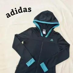 adidas パーカー　前あき グレー　スポーツウェア