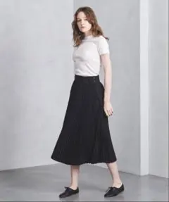 ち*か様 ⭐️HYKE★プリーツスカート★ロング★ブラック★ウエストゴム HYKE ハイク PLEATED SKIRT プリーツスカート