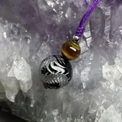 14ミリ玉‼️ ✨龍神彫り　オニキス　and タイガーアイ✨ストラップ　天然石