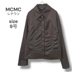 レナウン　MCMC　シャーリングギャザーシャツ　M　ブラウン　洗える　日本製のサムネイル