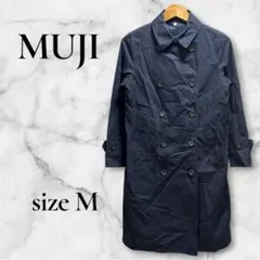 美品♡ 【無印良品】 トレンチコート (M) ネイビー 無地のサムネイル