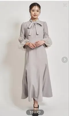 31 Sons de mode バルーンチュール袖ワンピース　グレー　Sサイズ